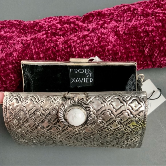 from st xavier ~ silver metal crossbody zara FSX clutch - Picture 7 of 9
